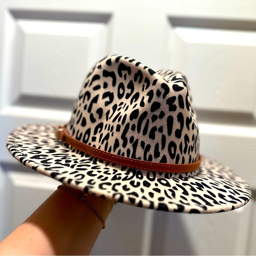 Animal Print Fedora with “Leather” Band